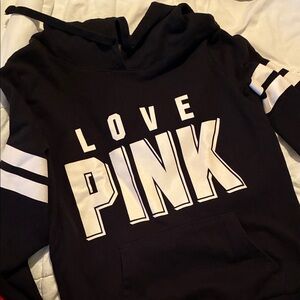 Victoria's Secret Black Hoodie with White Accents